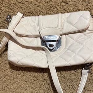 Calvin Klein Cream Quilted Crossbody Bag